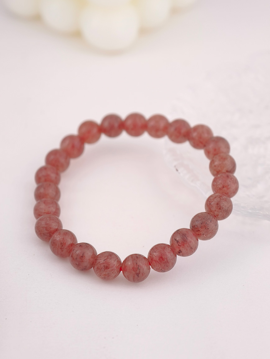 Natural Strawberry Quartz Simple Style Bracelet image