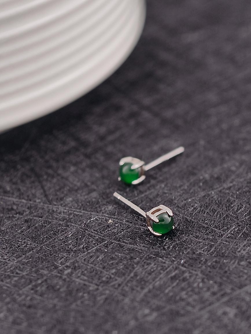 Natural Jadeite Simple Style Earrings image