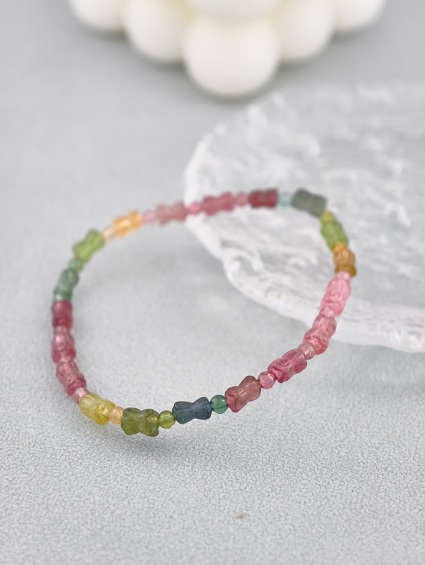 Double Lotus Tourmaline Lucky Bead Bracelet image
