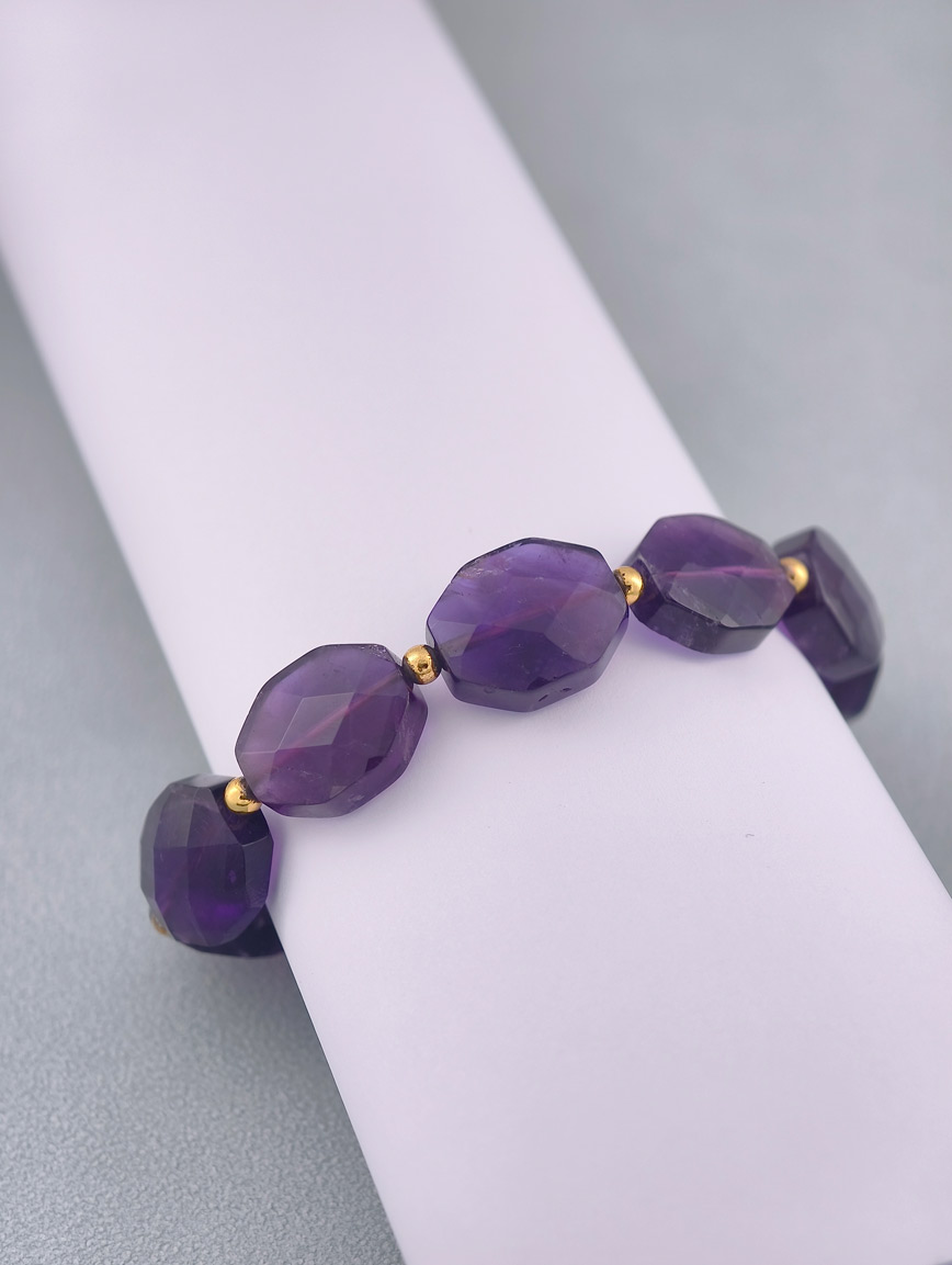 Natural Amethyst Delicate Style Bracelet image