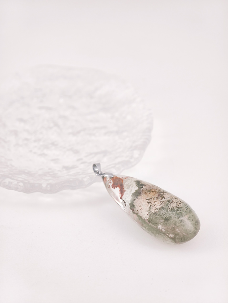 Natural Colorful Phantom Sterling Silver Pendant image