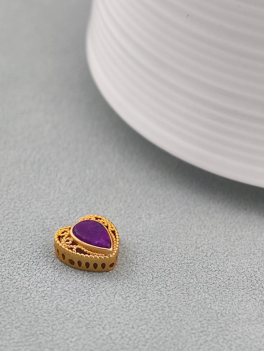 Heart Shaped 18K Gold Sugilite DIY Accessory image