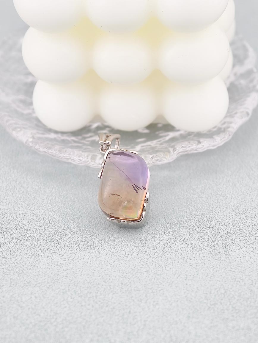 Natural Ametrine Simple Style Sterling Silver Pendant image