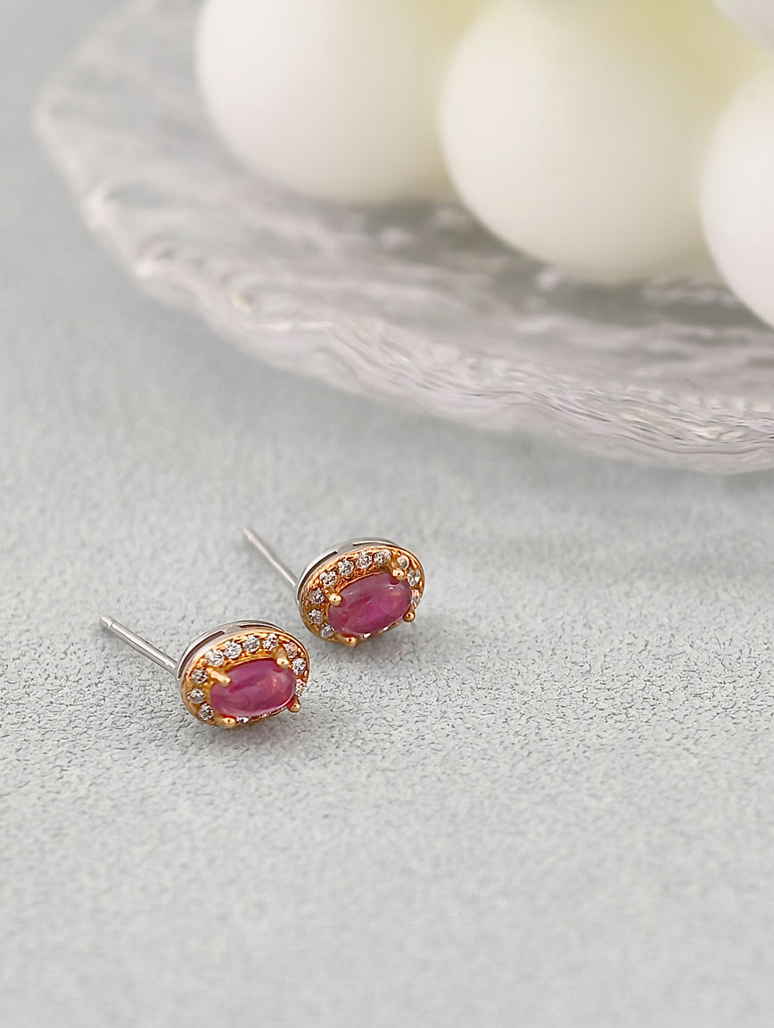 Natural Pink Tourmaline Exquisite Style Sterling Silver Earrings image