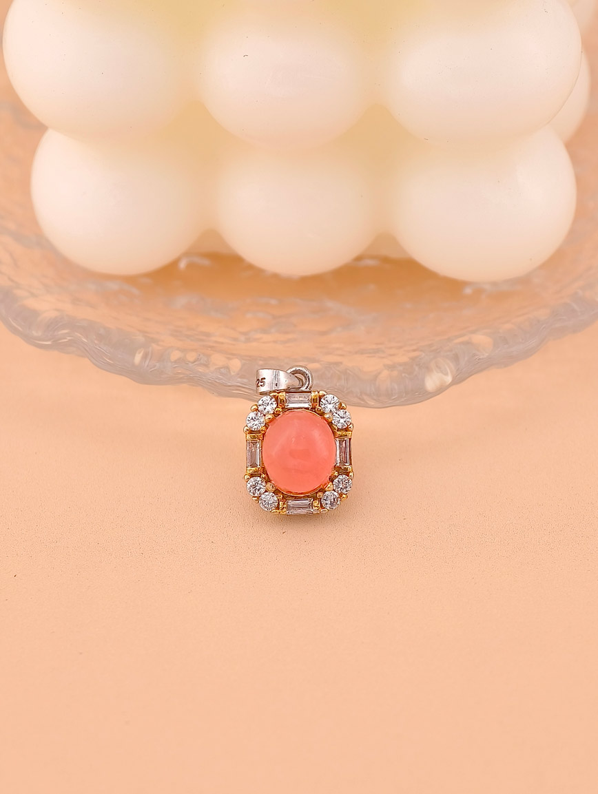 Natural Rhodochrosite Exquisite Style Sterling Silver Pendant image