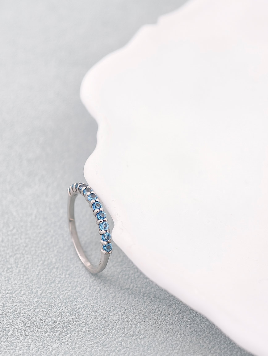 Blue Topaz Row Ring image