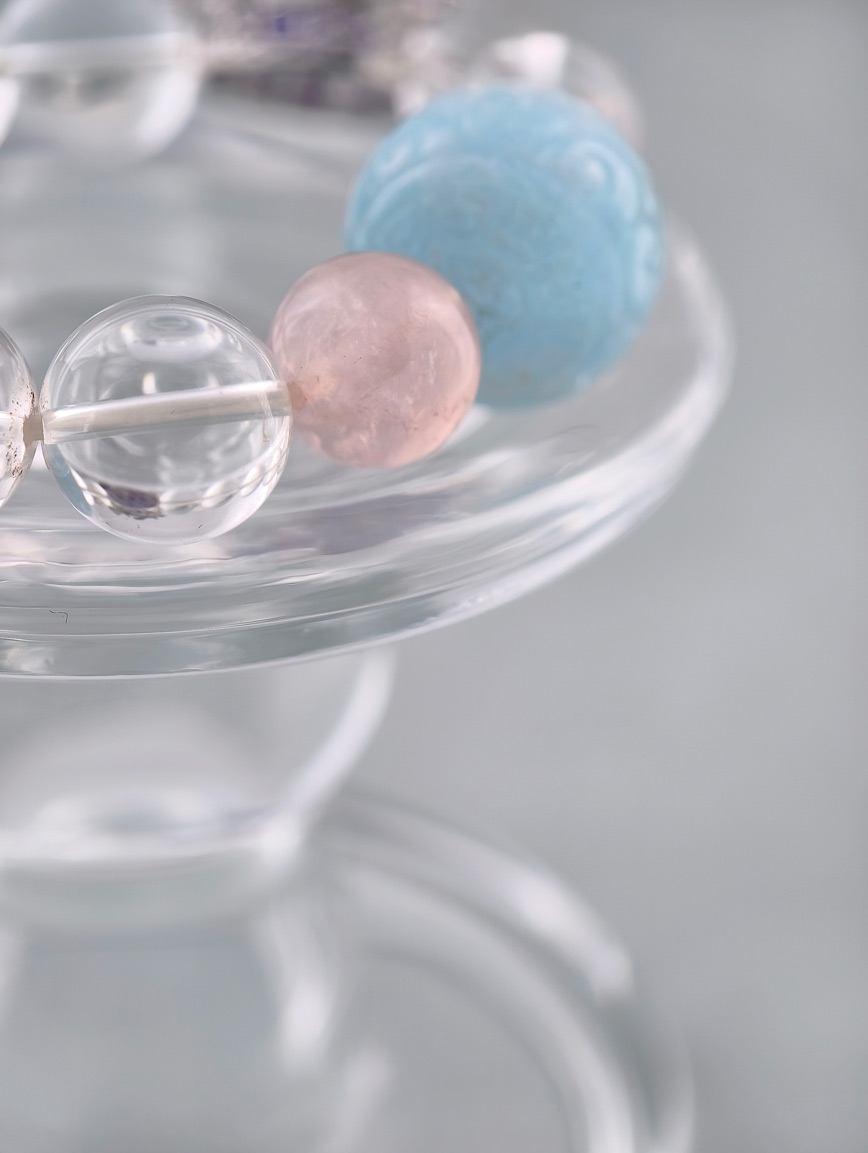 Natural Clear Quartz and Aquamarine Amethyst Rose Quartz Bracelet image