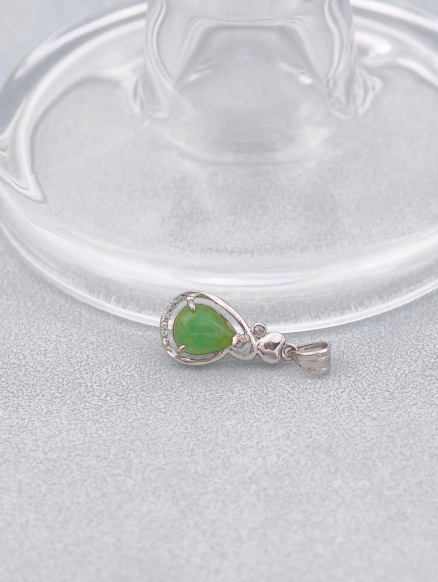 Natural Jadeite Sterling Silver Pendant image