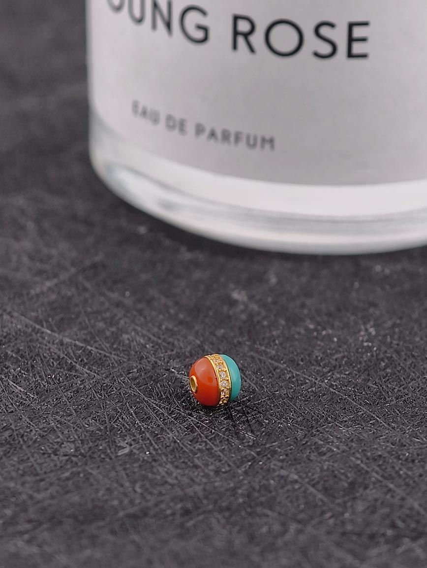 Natural South Red Agate and Turquoise Handmade Bead DIY Accessory image