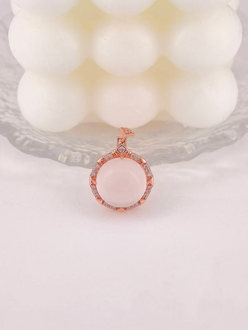 Natural Rose Quartz Sterling Silver Pendant image