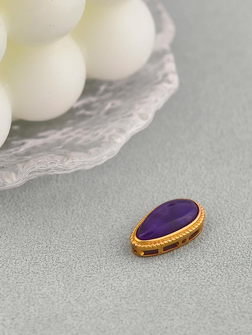 18K Gold Inlaid Sugilite DIY Accessory image