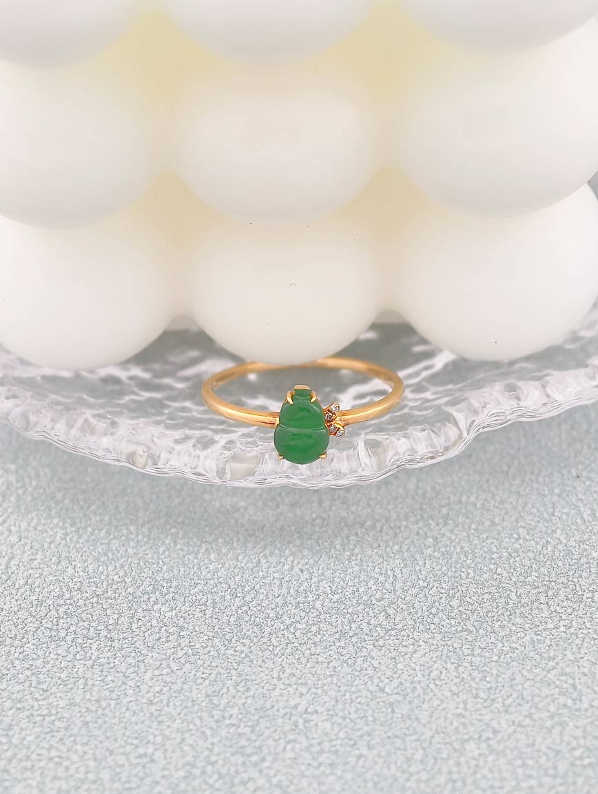 Natural Jadeite Gourd Simple Ring image