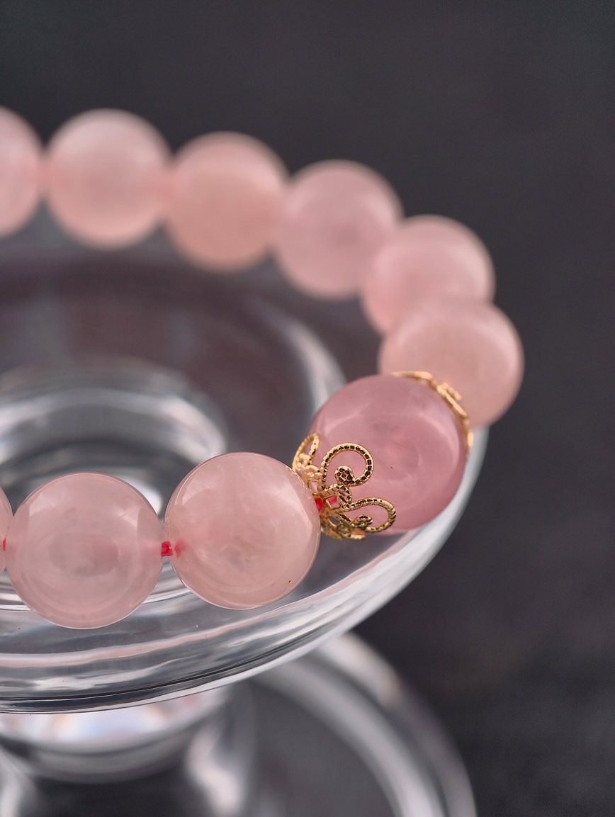 Natural Rose Quartz Simple Style Bracelet image