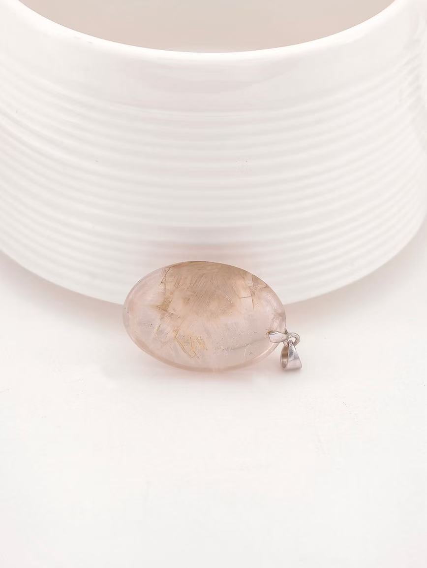Natural Silver Rutilated Quartz Pendant image
