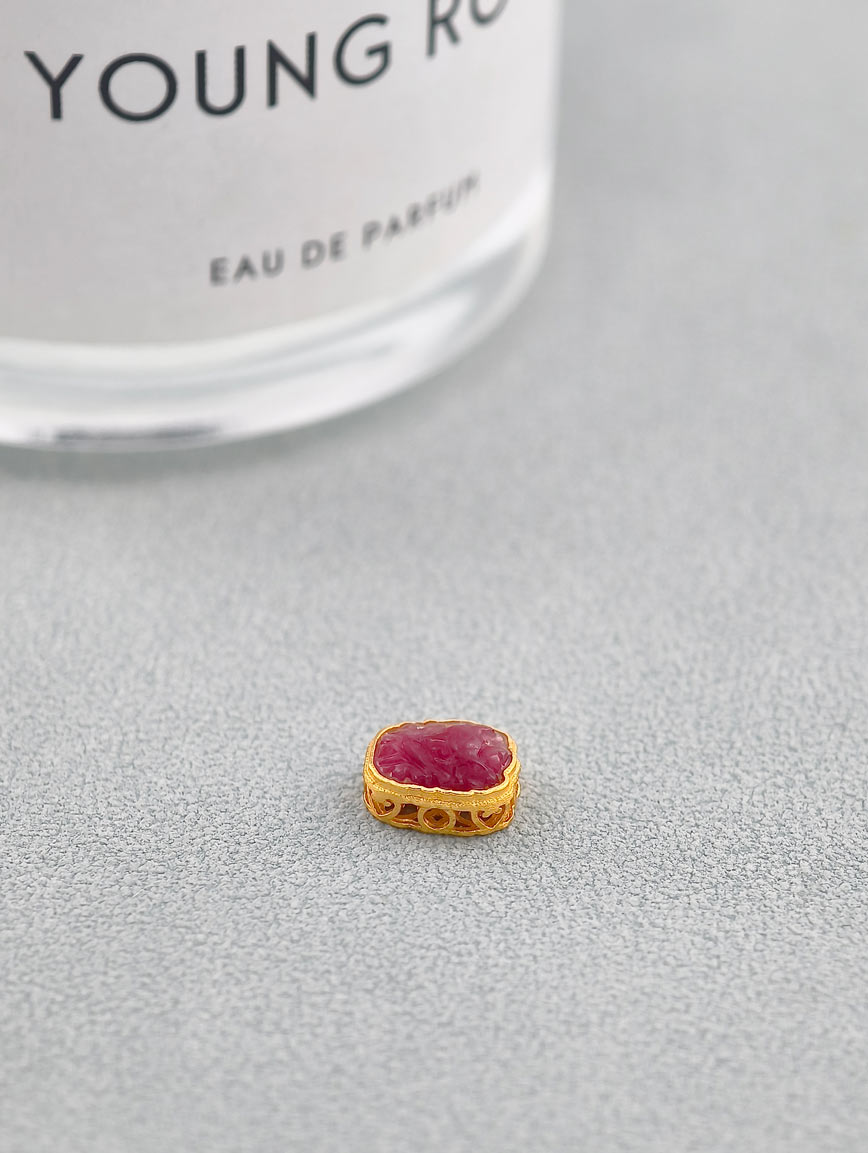 Natural Tourmaline Nine-Tailed Fox Spacer Bead DIY Accessory image