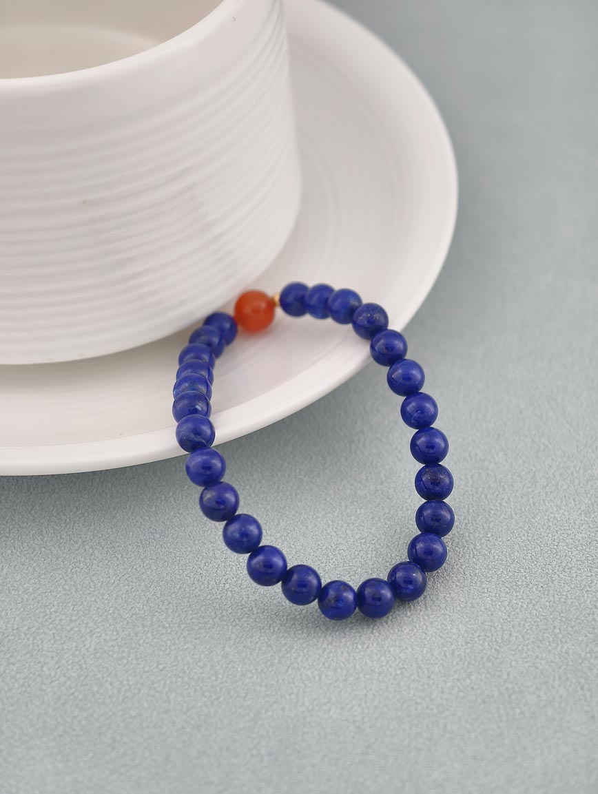 Natural Lapis Lazuli with South Red Agate Bracelet image