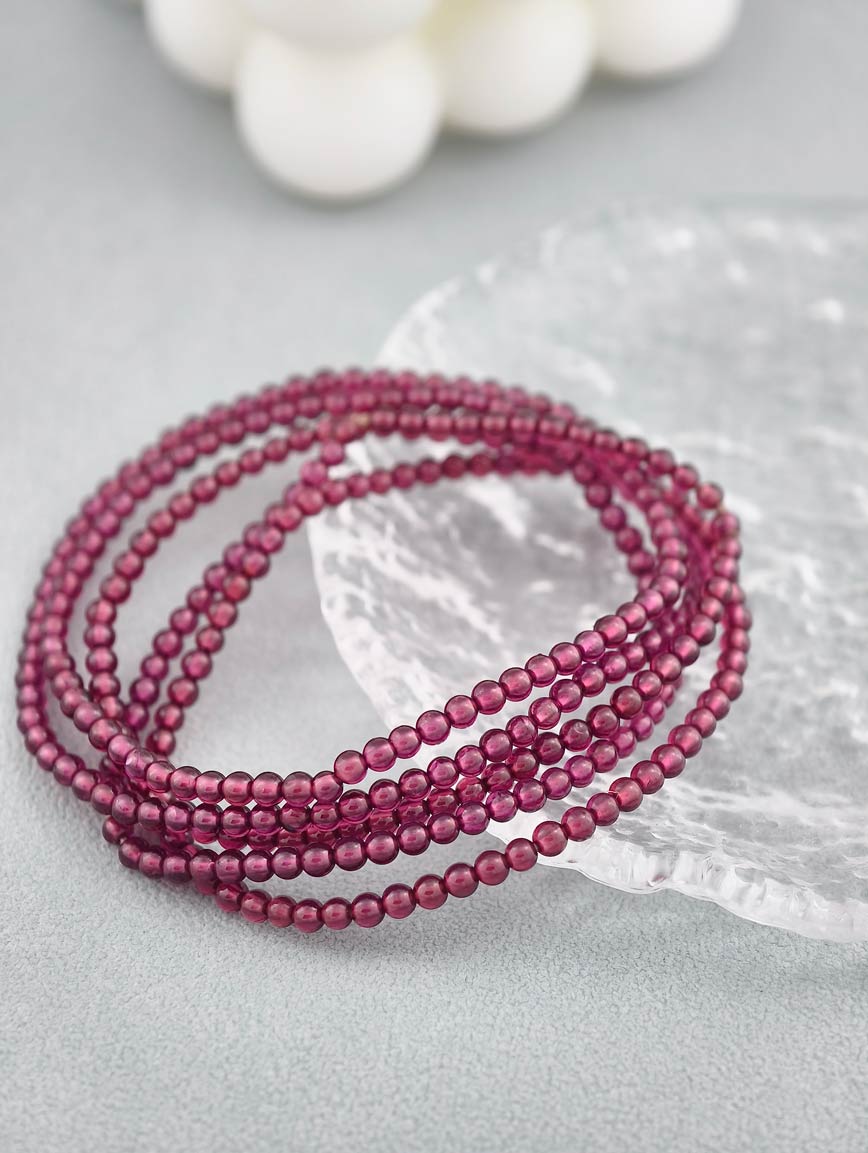 Natural Garnet Multi-Circle Bracelet image