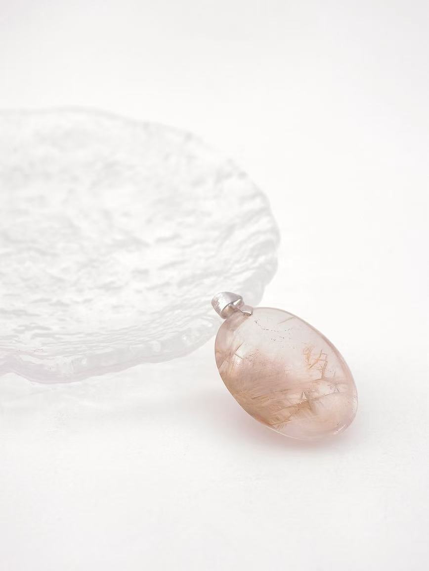 Natural Silver Rutilated Quartz Pendant image