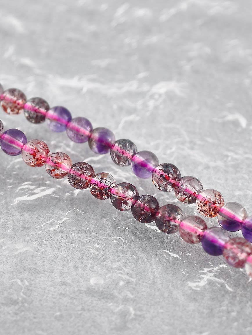 Natural Super Seven Three-Wrap Bracelet image