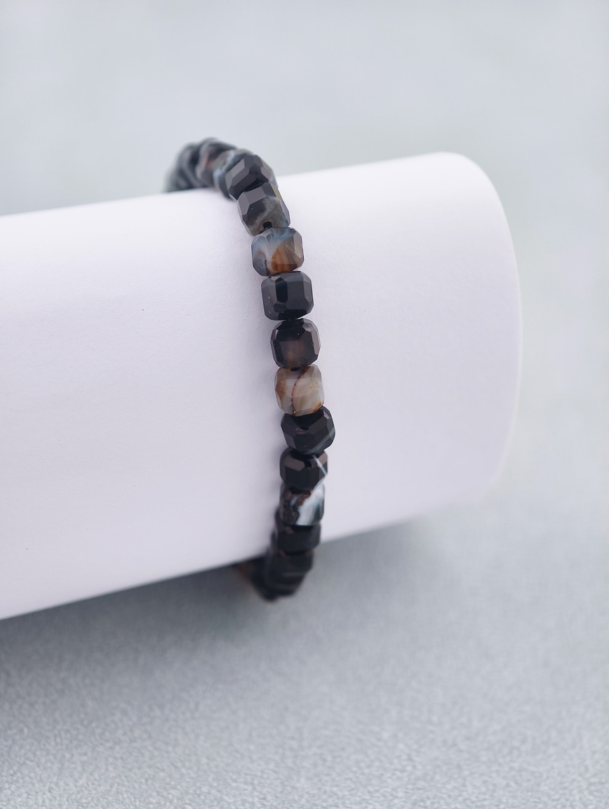 Natural Black Agate Bracelet image