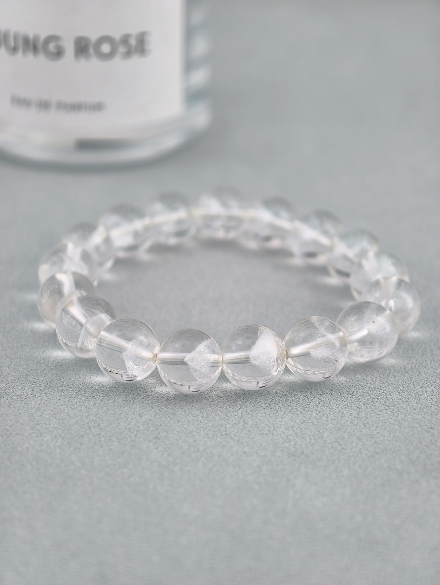 Natural White Phantom Pyramid Bracelet image