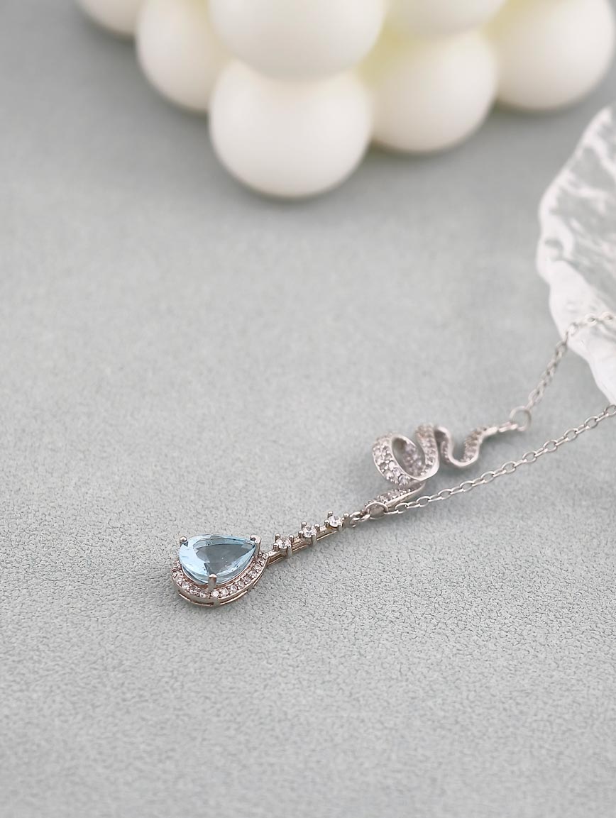 Natural Topaz Sterling Silver Gold Plated Necklace image