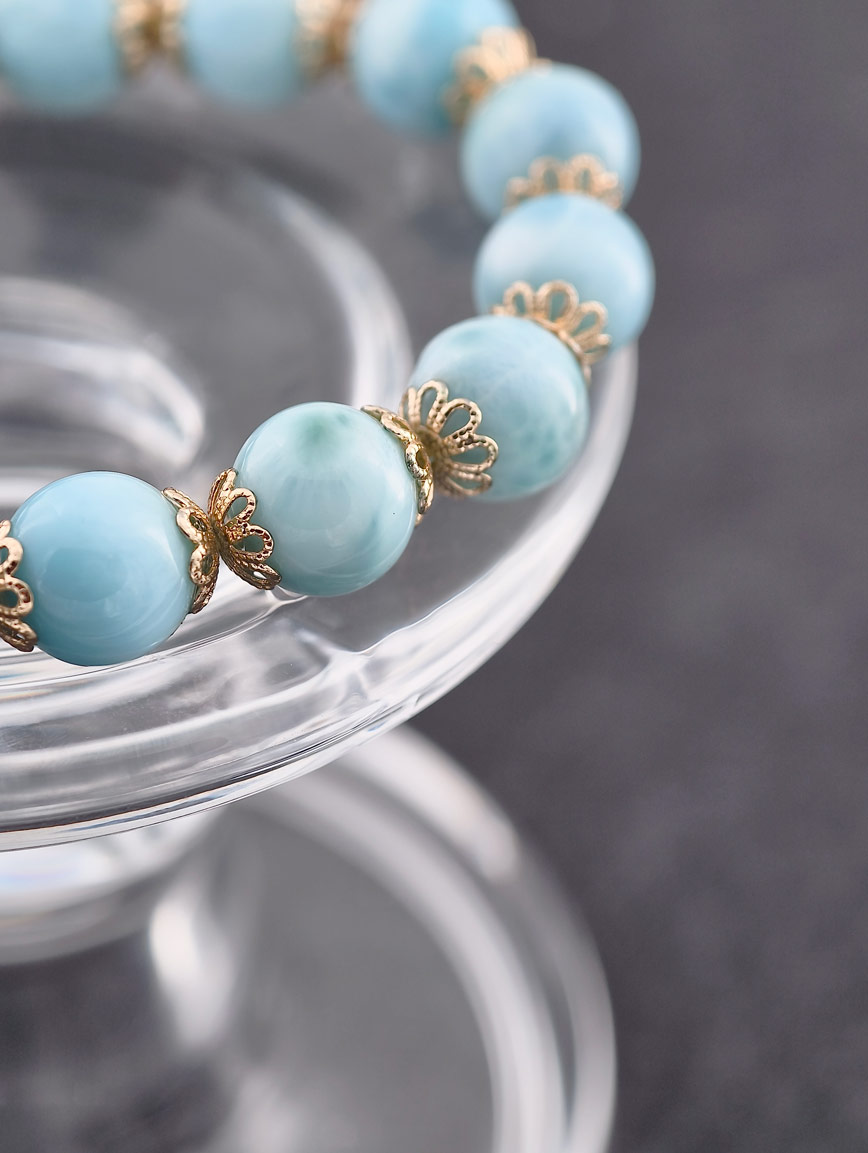 Natural Larimar Delicate Style Bracelet image