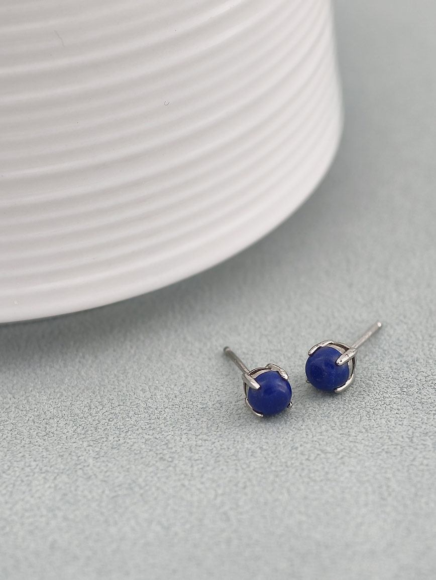 Natural Lapis Lazuli Sterling Silver Earrings image