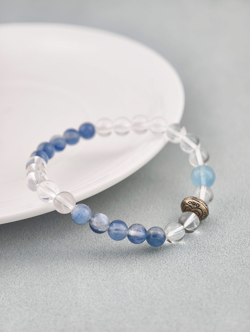 Clear Quartz and Kyanite Aquamarine Bracelet image