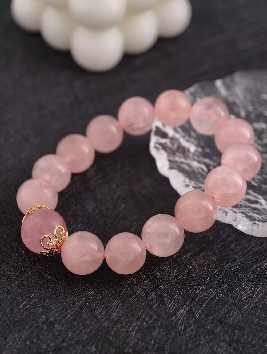 Natural Rose Quartz Simple Style Bracelet image