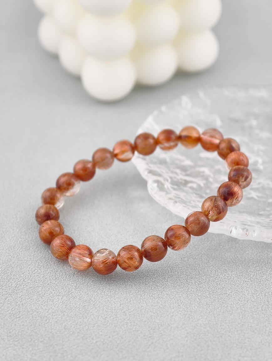 Natural Brazilian Copper Rutilated Quartz Bracelet image