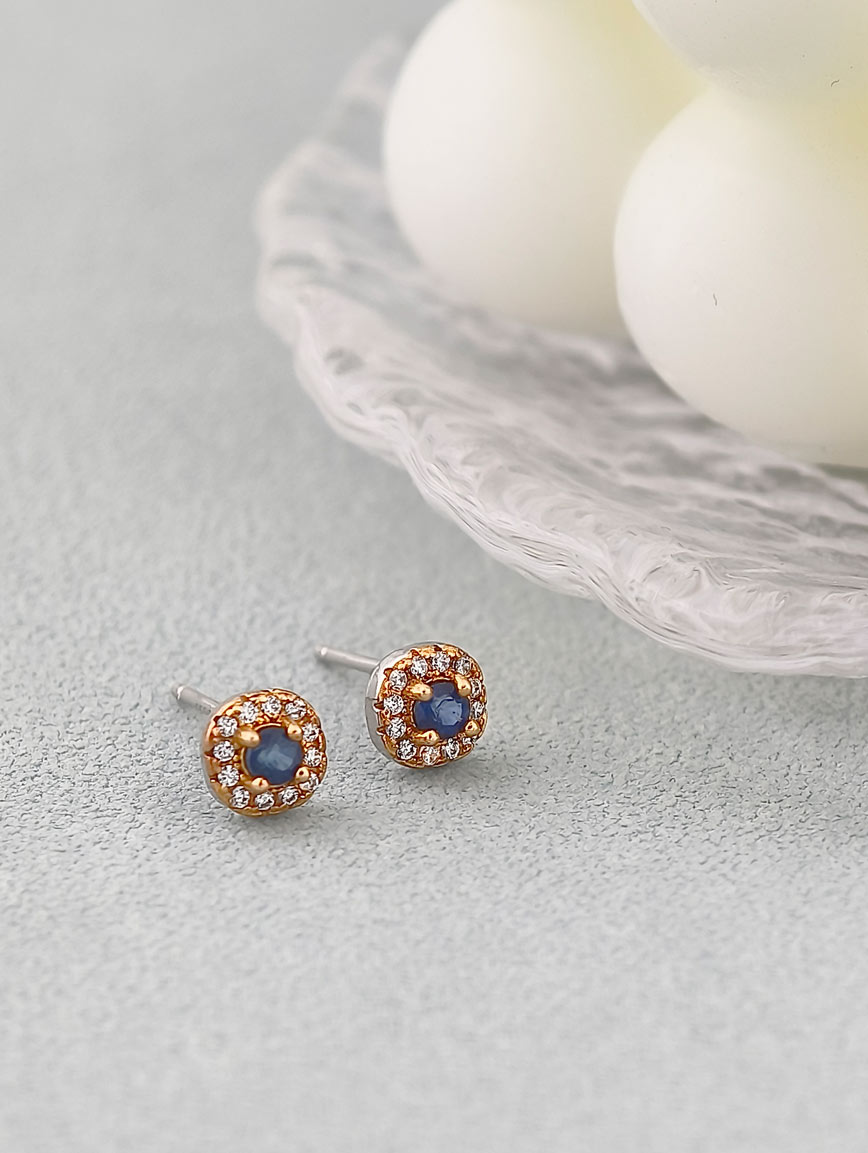 Natural Sapphire Exquisite Style Sterling Silver Earrings image