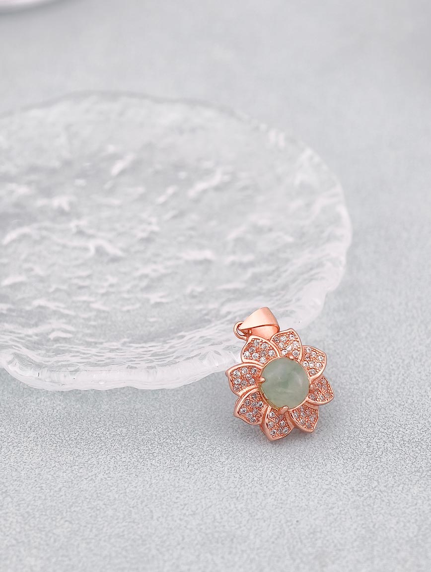 Elegant and Romantic Floral Jadeite Pendant image