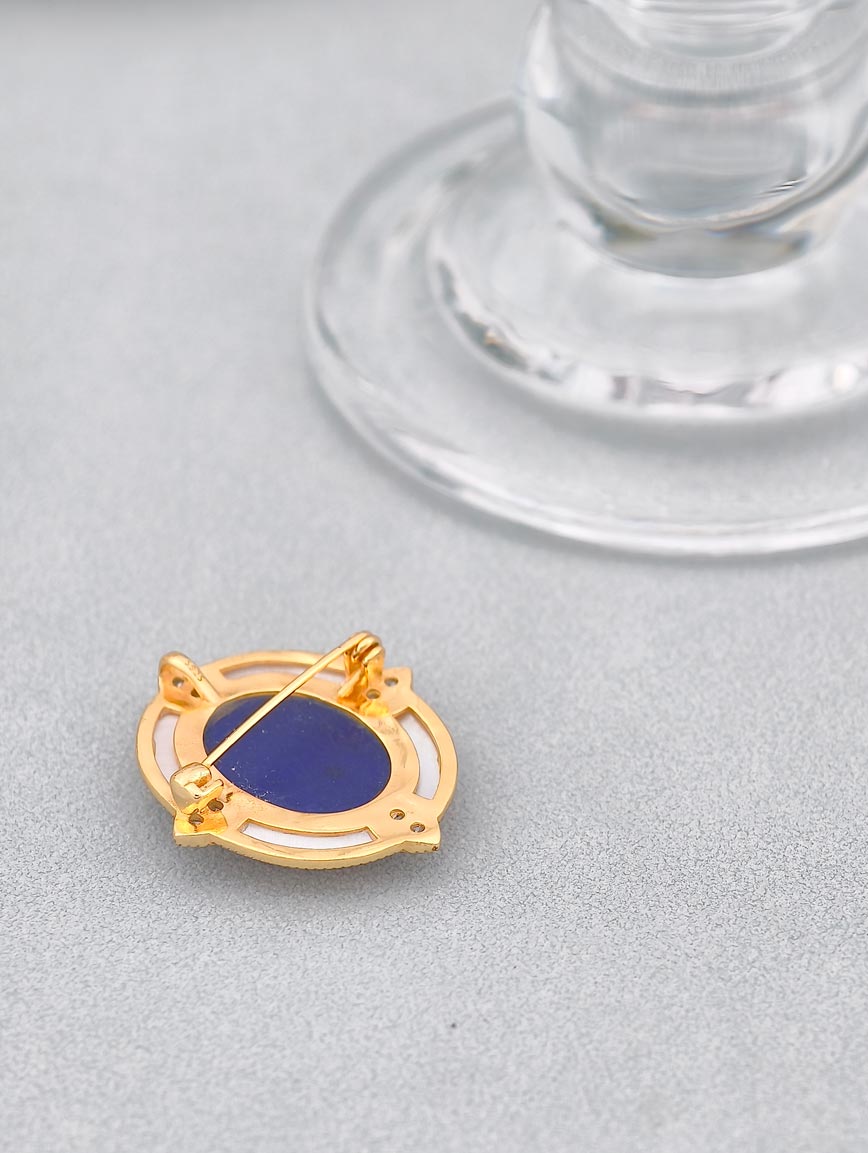 Natural Lapis Lazuli Brooch and Pendant Dual-purpose image