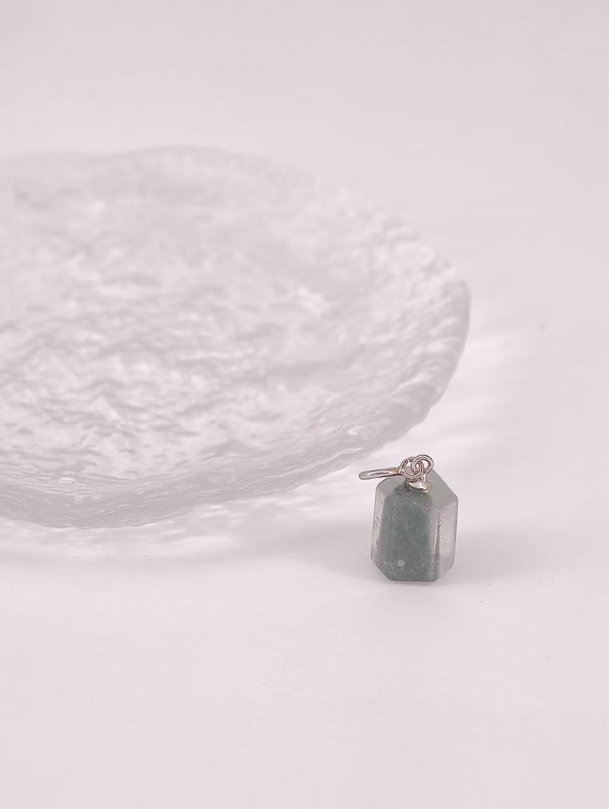 Natural Green Phantom Crystal Pendant image