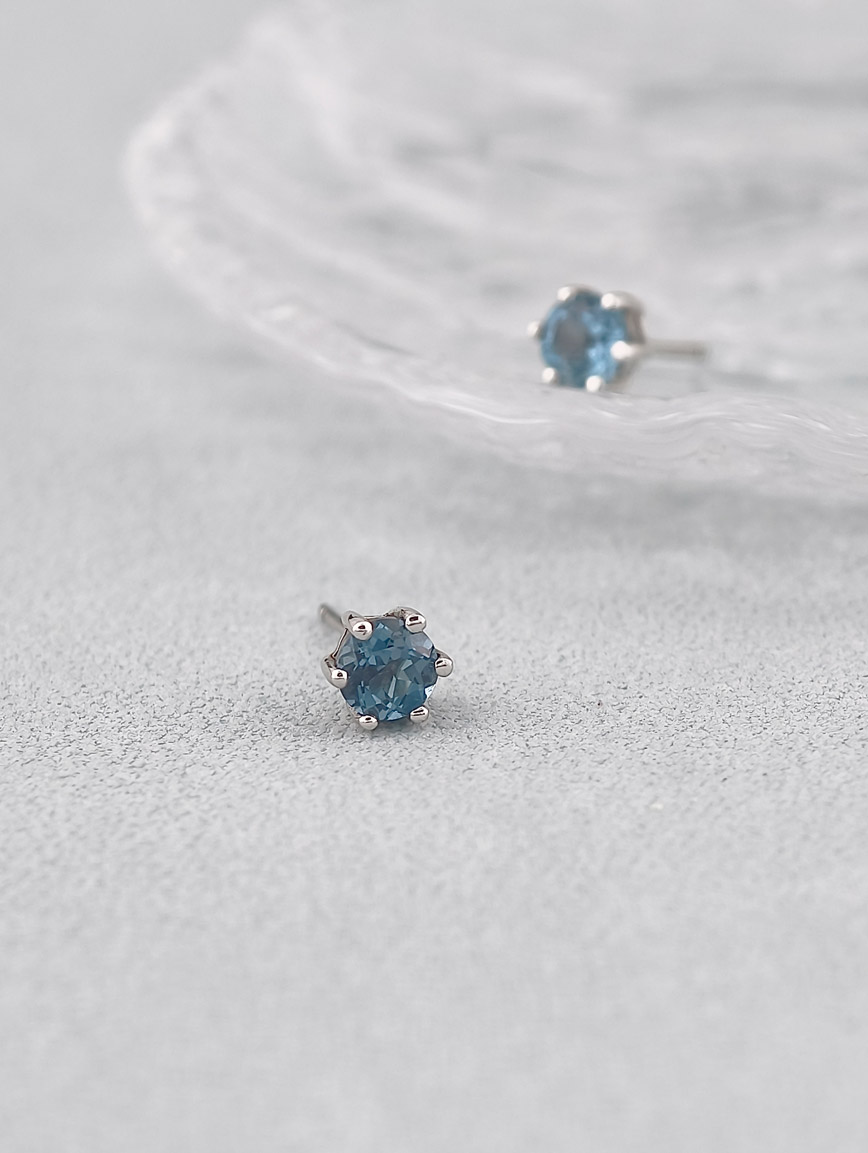 Natural Blue Topaz Earrings image