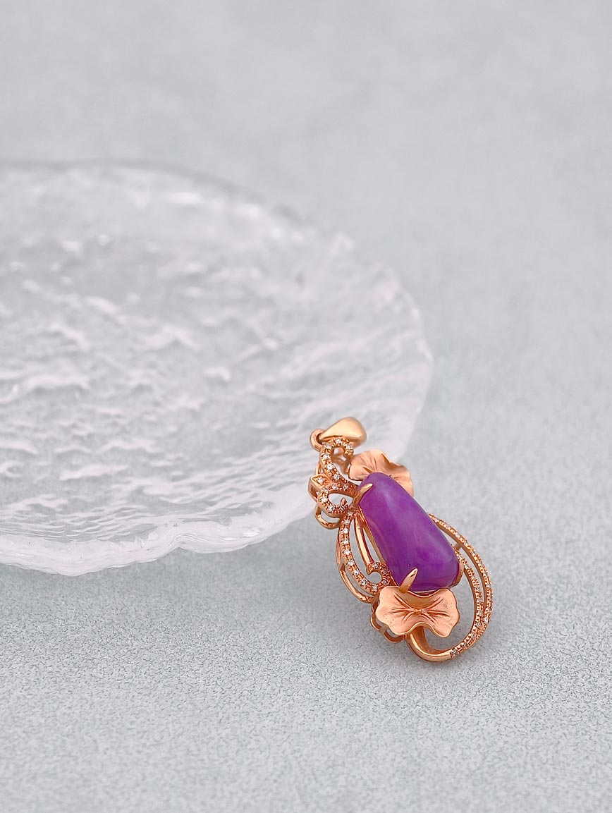 18K Gold Sugilite Exquisite Style Pendant image