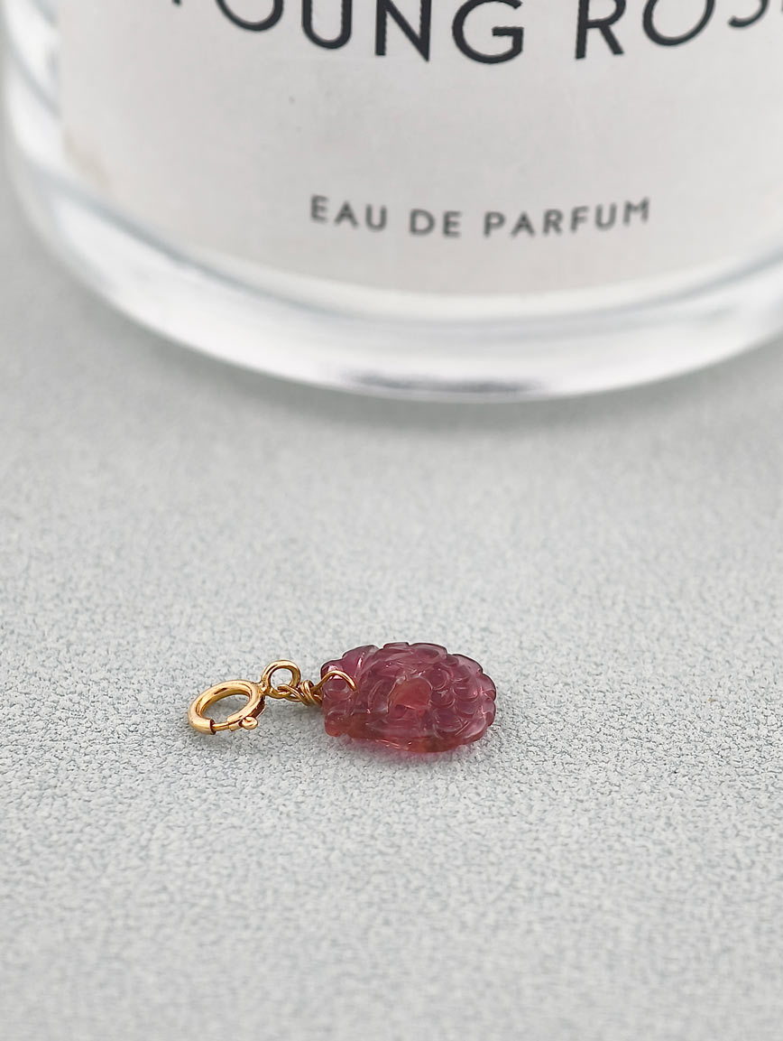 Natural Tourmaline Lucky Dragon Fish DIY Accessory image