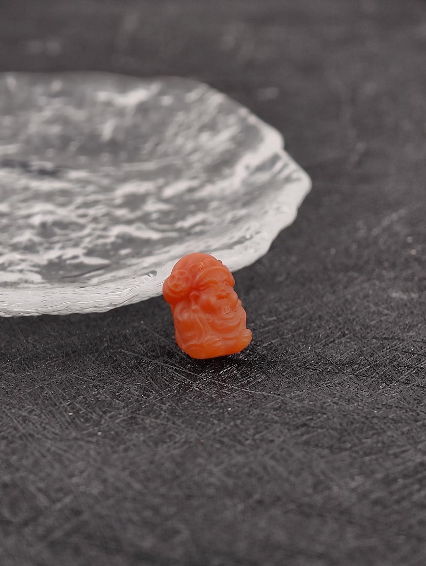 Natural South Red Agate God of Wealth DIY Accessory image