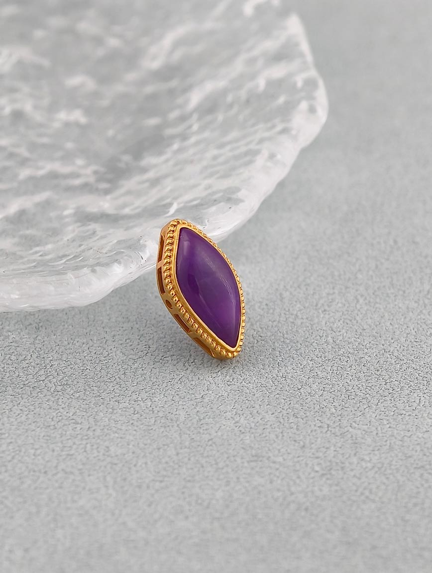 18K Gold Inlaid Natural Sugilite Unique Style DIY Accessory image