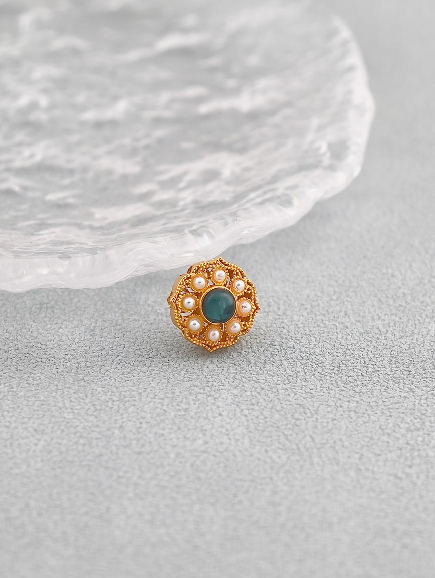 Natural Tourmaline Ruyi Flower Sterling Silver DIY Accessory image