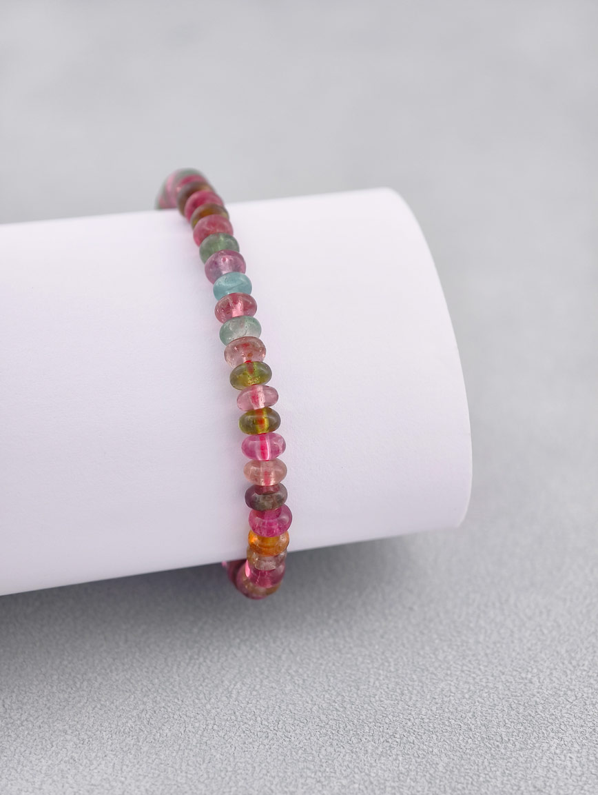 Natural Abacus Bead Tourmaline Bracelet image