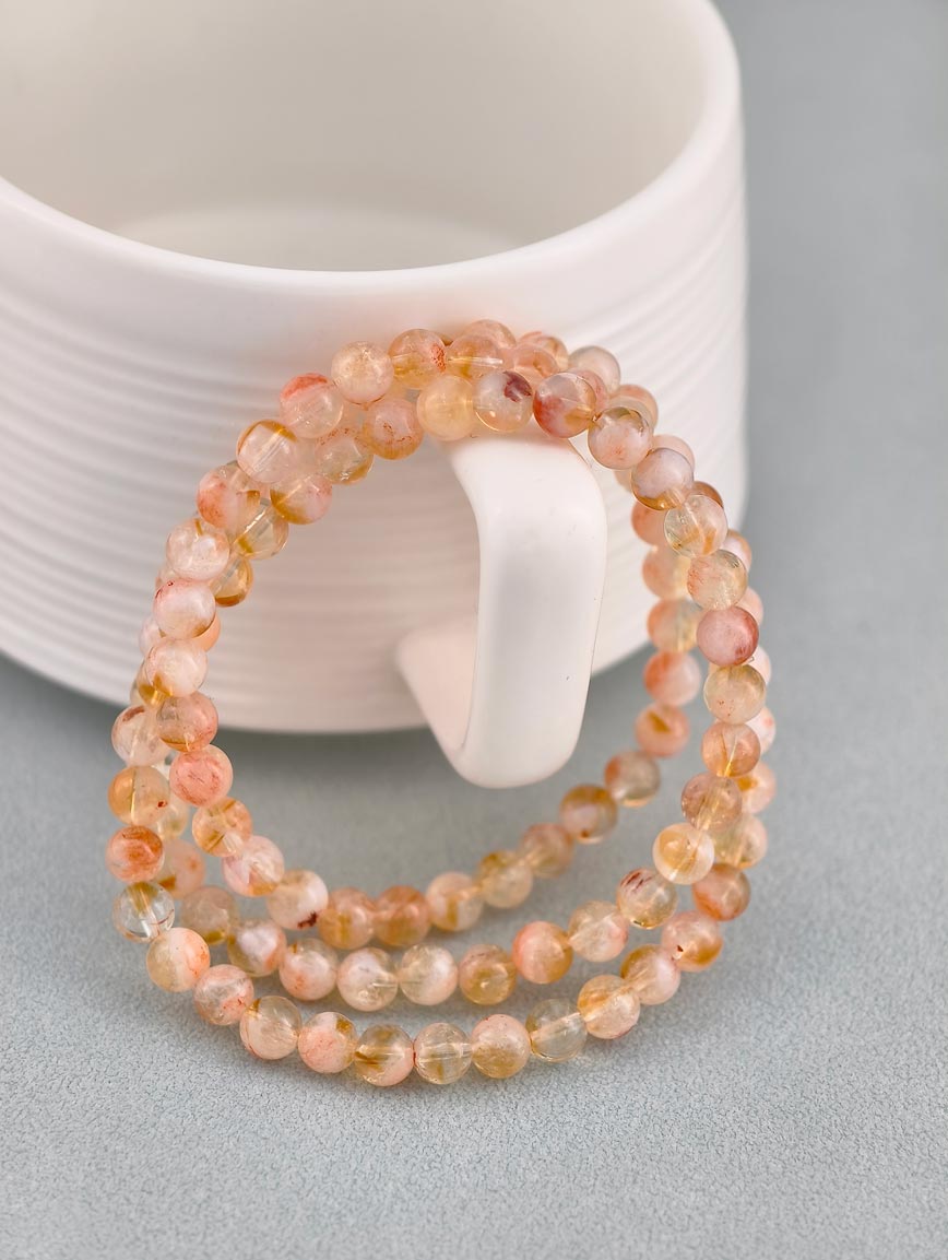 Natural Yellow Koi Three-Wrap Bracelet image