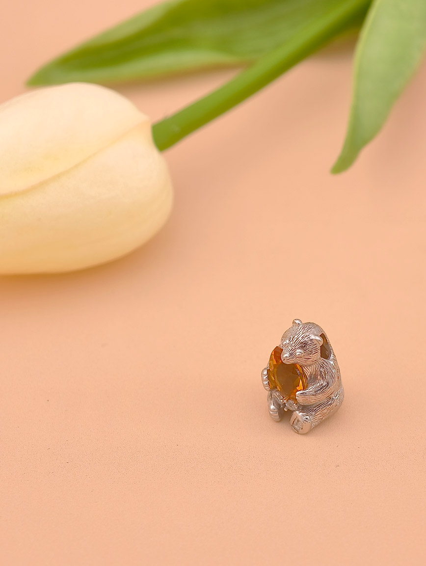 Natural Citrine Bear Hug Pendant image