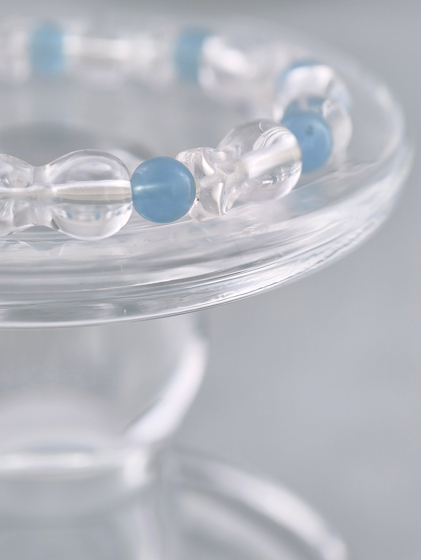 Clear Quartz Lucky Bag and Aquamarine Bracelet image
