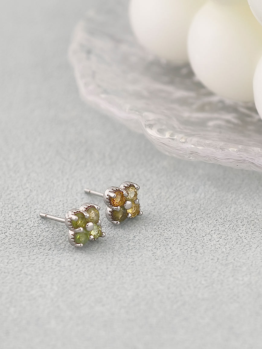 Natural Tourmaline Sterling Silver Earrings image