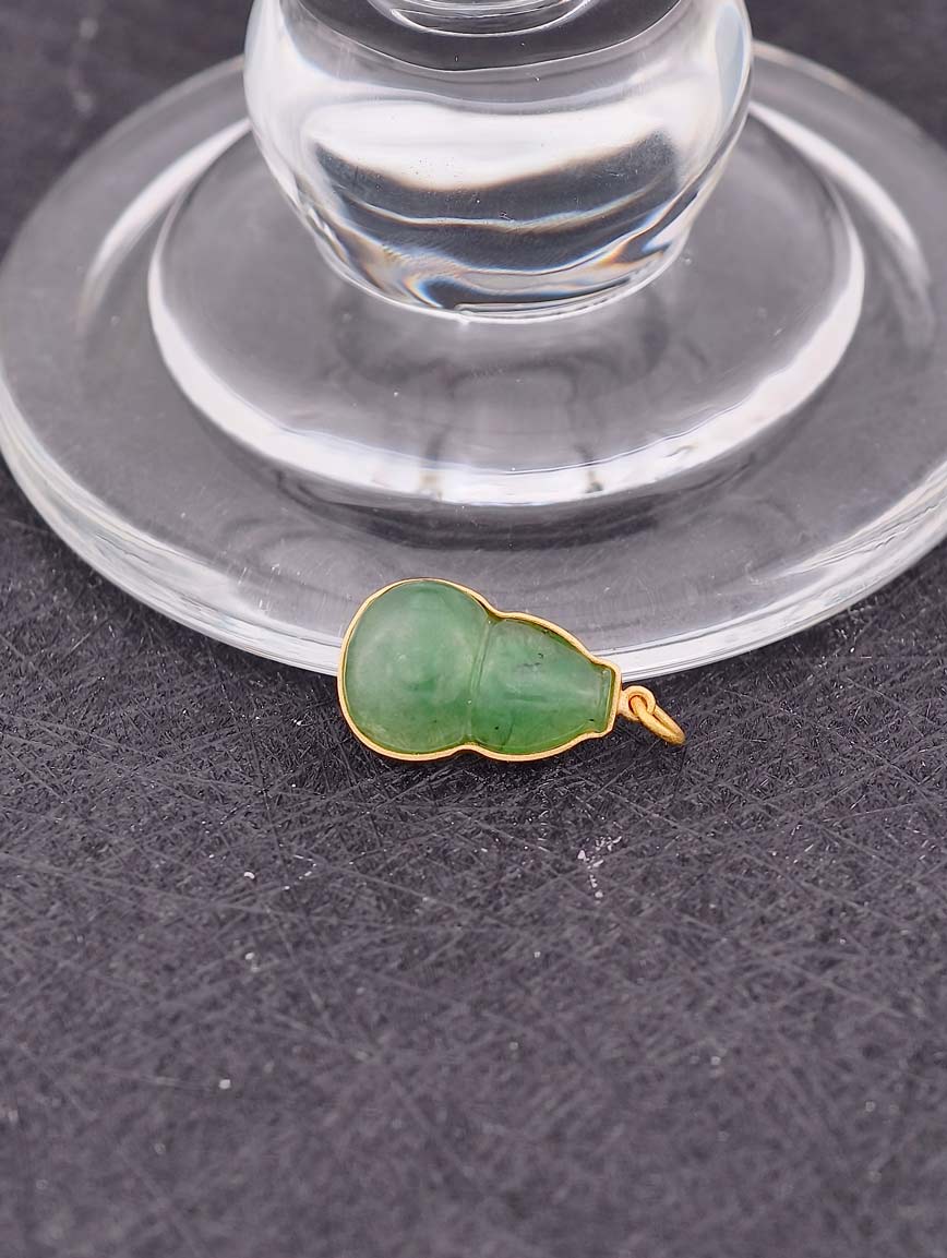 Natural Jadeite Gourd Sterling Silver Pendant image