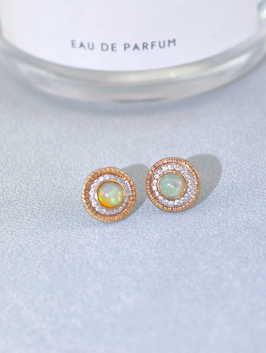 Natural Opal Sterling Silver Earrings image