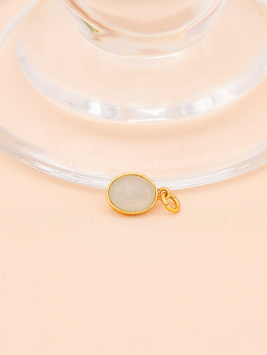 Natural White Jadeite Sterling Silver Pendant image