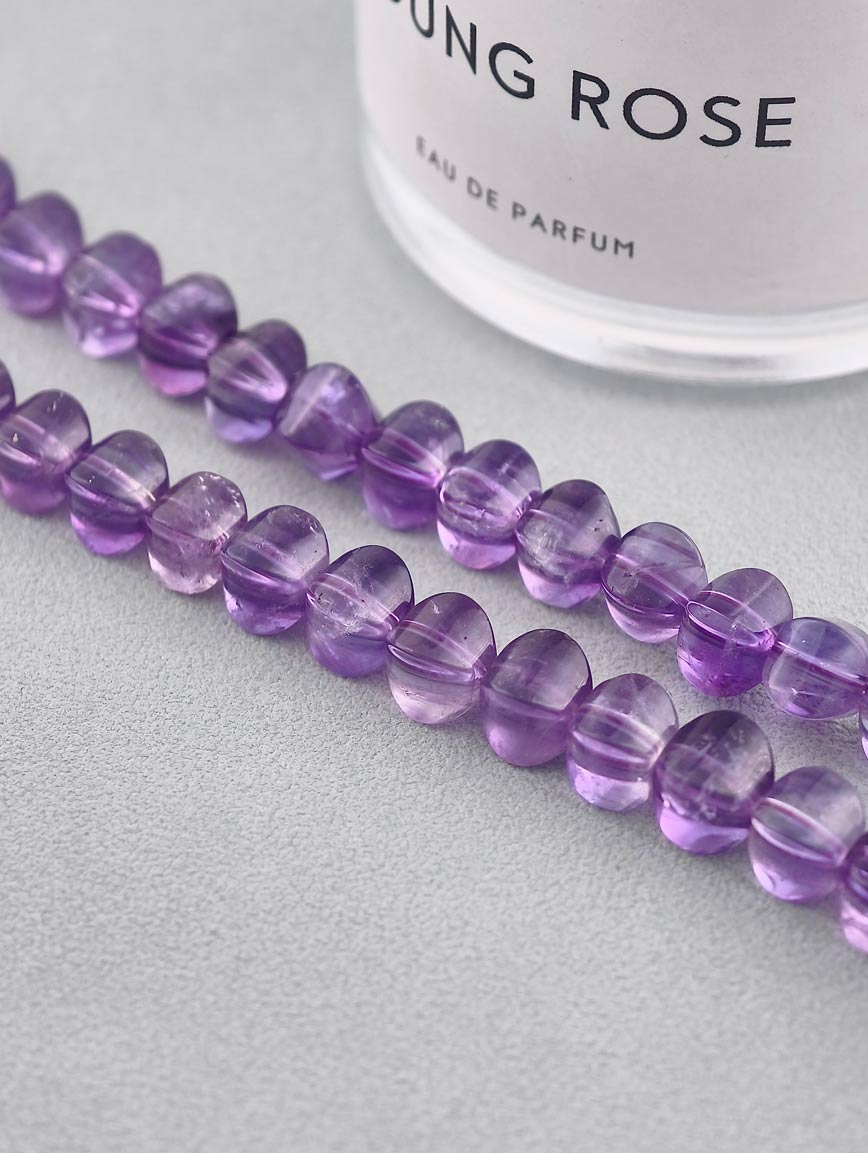 Vintage Lantern Bead Amethyst Necklace image